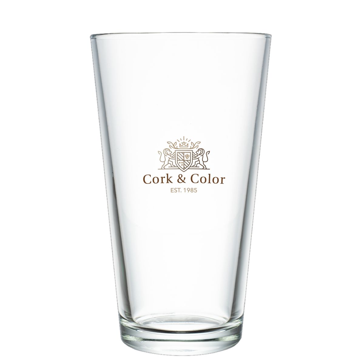 Full-colour imprint of CorkColor logo on beer glass vase 47 cl, front view.