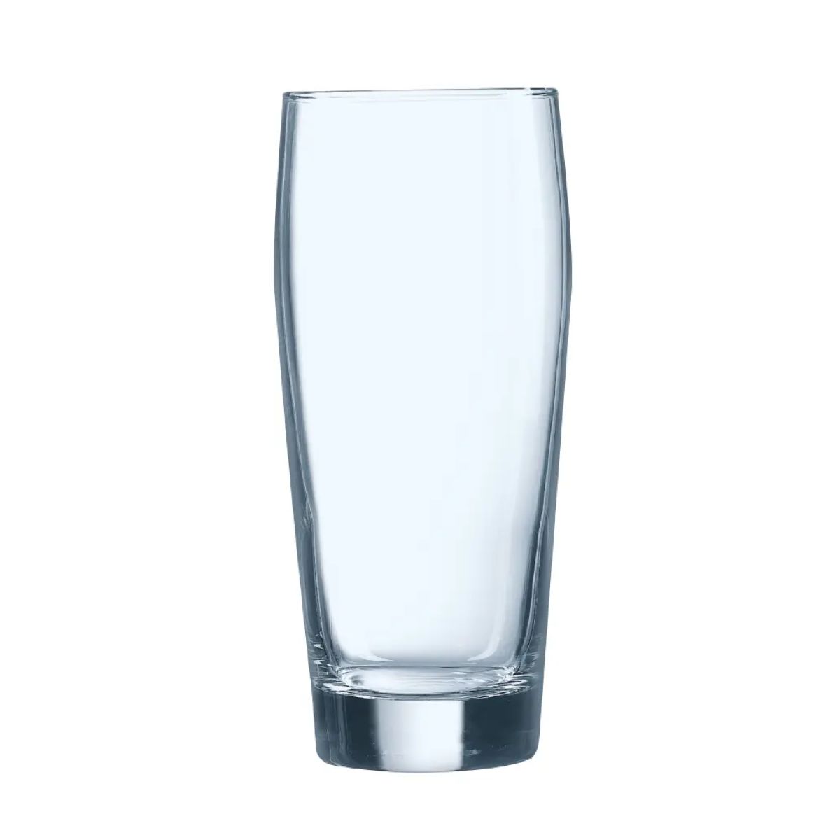 Vooraanzicht van het Willy bierglas 33 cl. horeca glas met licht gebolde kelk en korte steel. Vooraanzicht van het Willy bierglas 33 cl. horeca glas met licht gebolde kelk en korte steel.