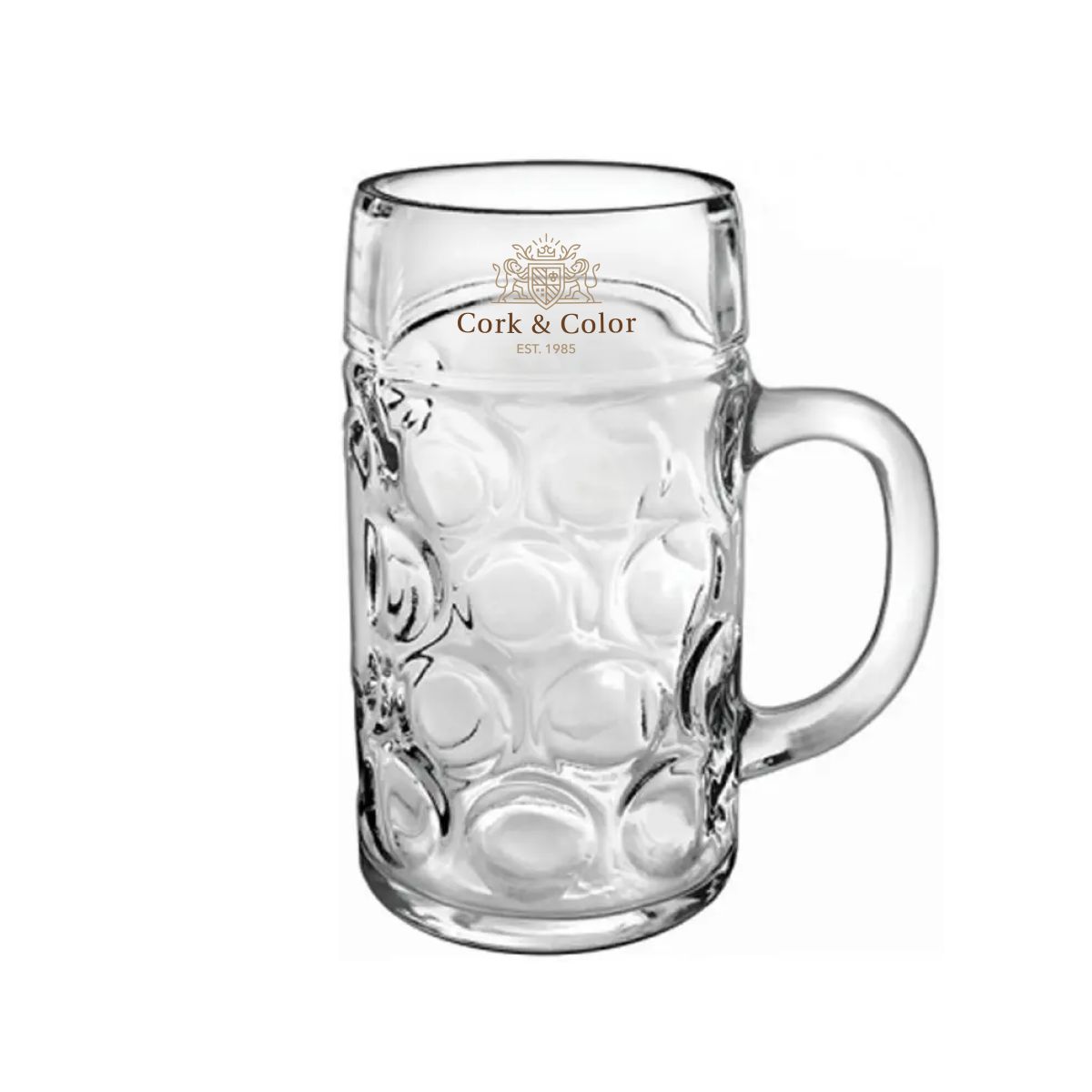 Don bierpul 50 cl met meerkleurig CorkColor-logo op de voorzijde van het glas.
