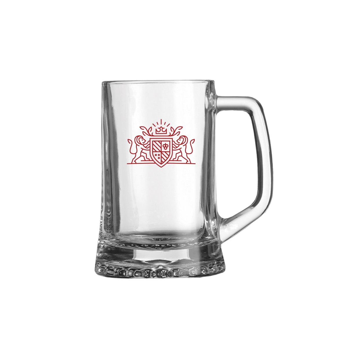 One-colour red CorkColor logo centred on front of Maxim 28 cl. beer mug, printed.