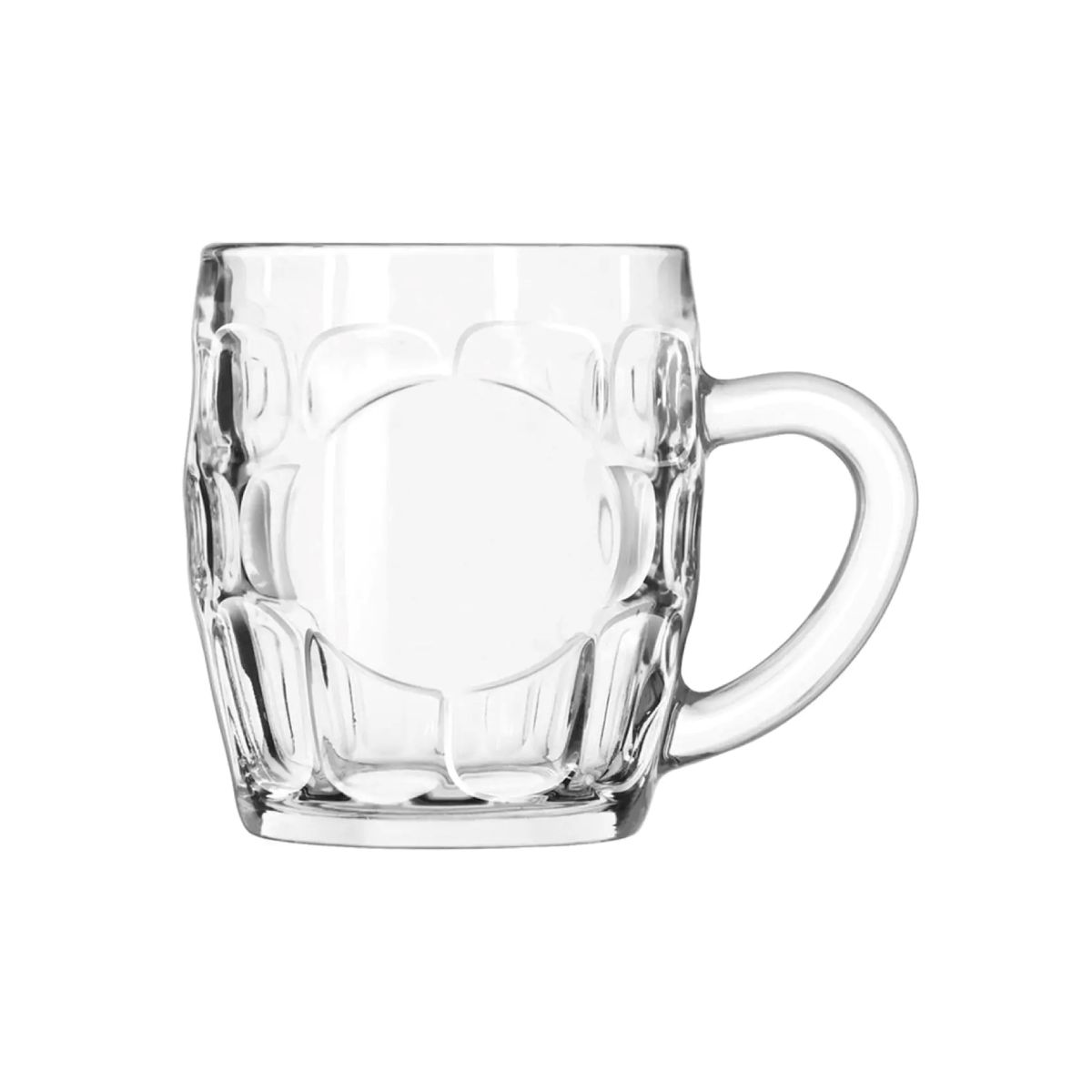 Vooraanzicht van de bierpul Oktober 55 cl., glas met recht model en stevig handvat. Vooraanzicht van de bierpul Oktober 55 cl., glas met recht model en stevig handvat.