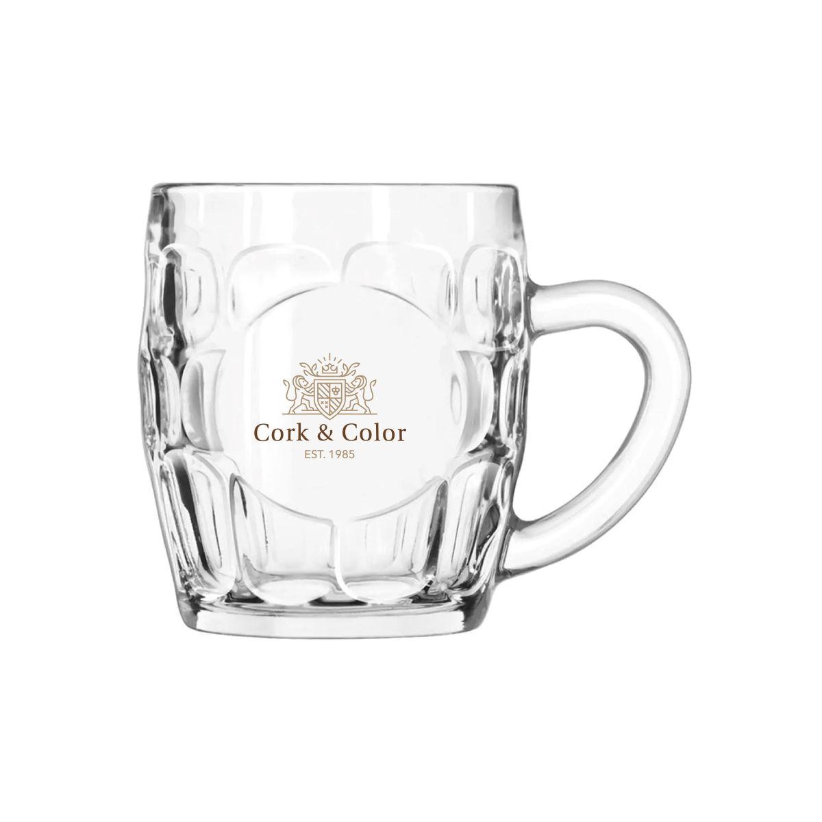 Multi-colour printing of CorkColor logo on front of beer mug 55 cl.