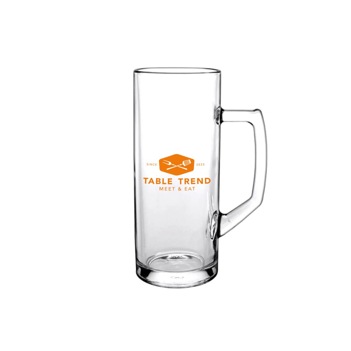 beer mug Reno 30 cl. draft size with one-coloured TableTrend logo on the front of the glass.