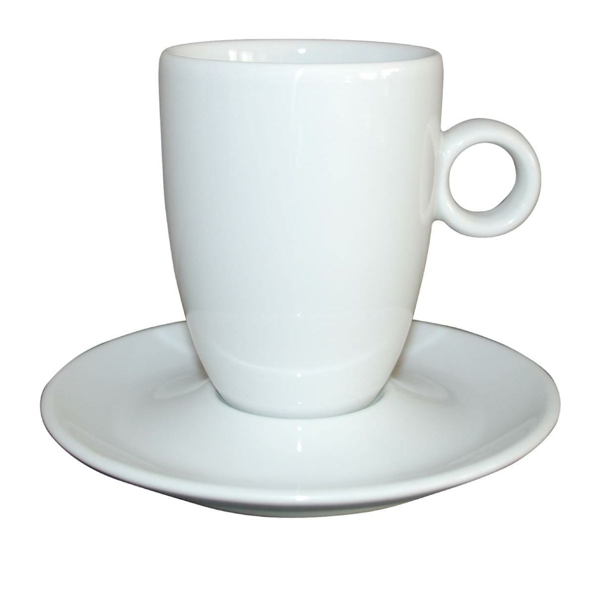 Vooraanzicht van de Bola Cappuccino hoog wit 25 cl. SET Vooraanzicht van de Bola Cappuccino hoog wit 25 cl. SET