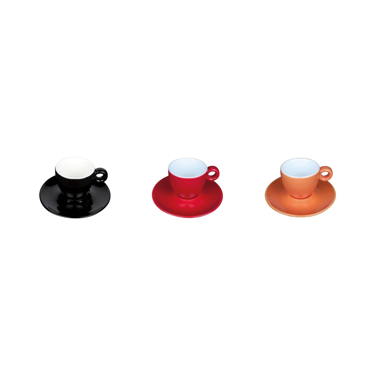 Visual overview of available colours of Bola espresso set 8 cl. in porcelain.