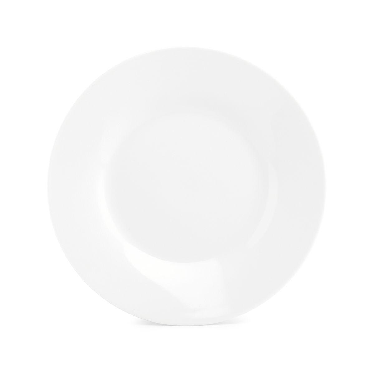 Plate Basic line 20 cm of white porcelain with 20 cm diameter, visible in frontal view. Plate Basic line 20 cm of white porcelain with 20 cm diameter, visible in frontal view.