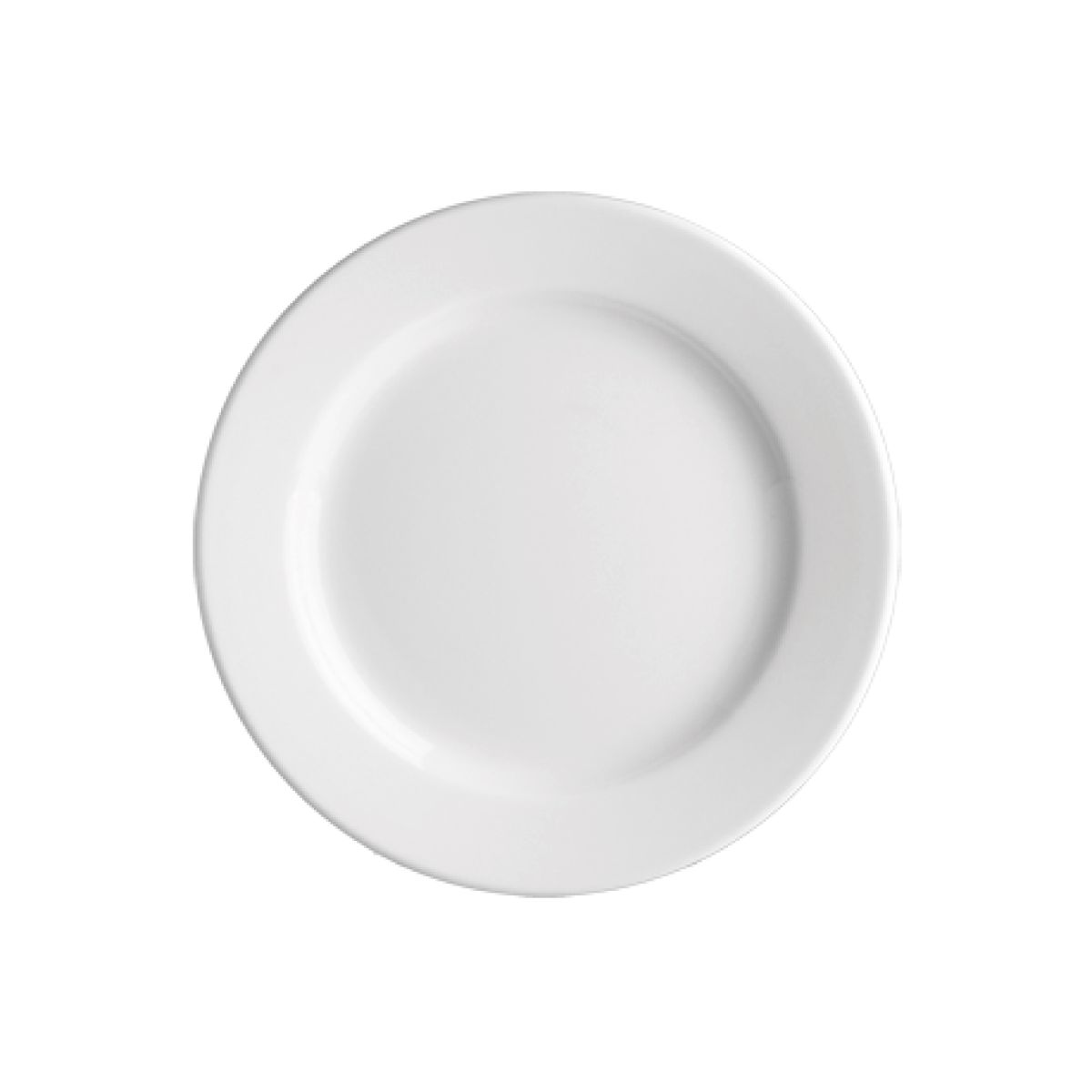 Vooraanzicht van een wit Bord Princip 17 cm van porselein, met ronde vorm en glad oppervlak. Vooraanzicht van een wit Bord Princip 17 cm van porselein, met ronde vorm en glad oppervlak.