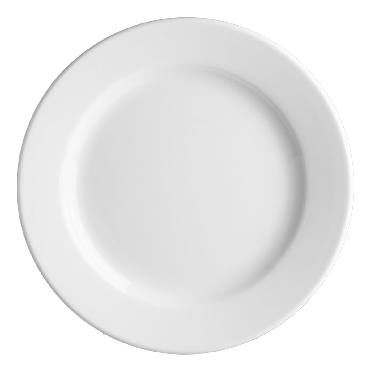Rond wit porseleinen bord Princip 27 cm in vooraanzicht met effen afwerking en gladde rand. Rond wit porseleinen bord Princip 27 cm in vooraanzicht met effen afwerking en gladde rand.