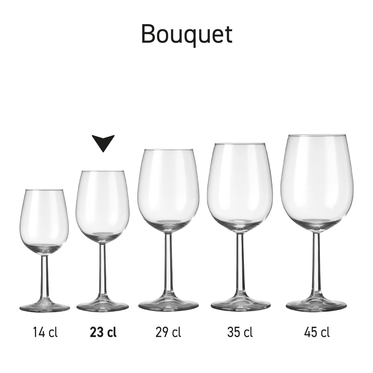Overview image of several Bouquet wine glasses 23 cl. from the series.