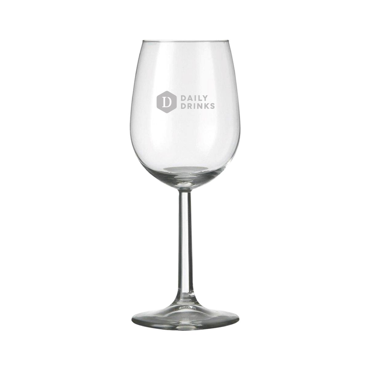 Engraving of DailyDrinks logo visible on front of Bouquet wine glass 29 cl.