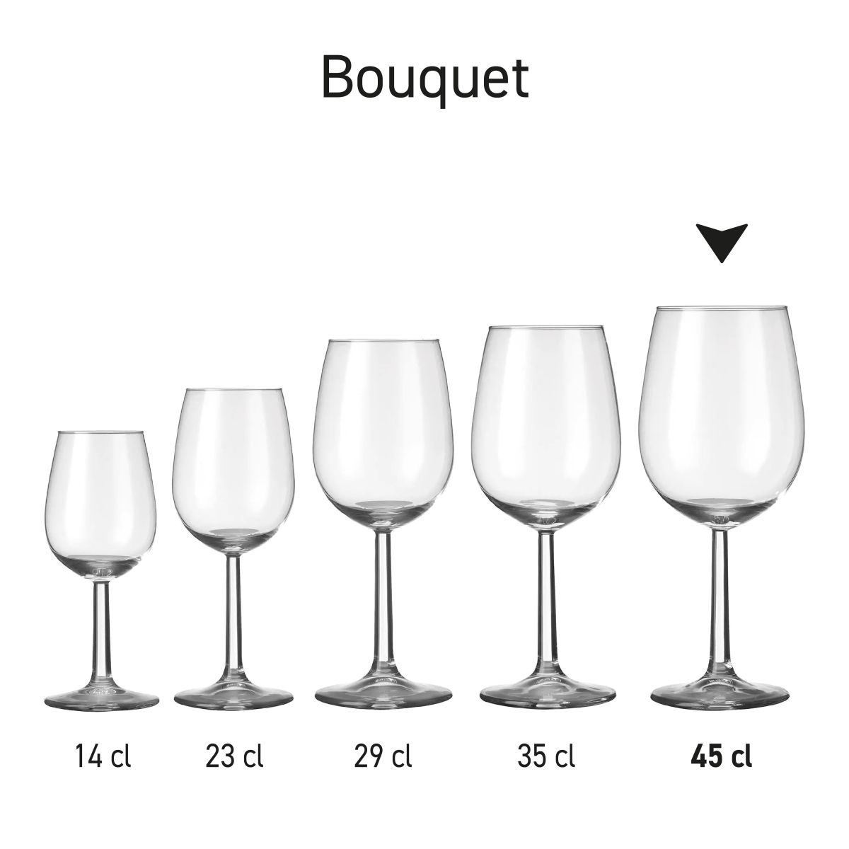 Overview image of several Bouquet wine glasses as part of a series.
