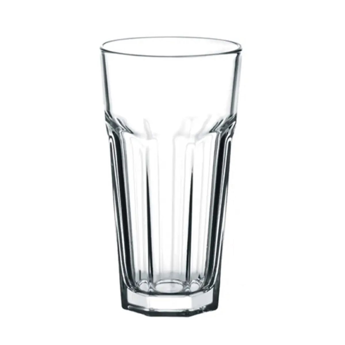 Casablanca Juice glas van 36,5 cl. in helder glas, recht van voren gefotografeerd. Casablanca Juice glas van 36,5 cl. in helder glas, recht van voren gefotografeerd.
