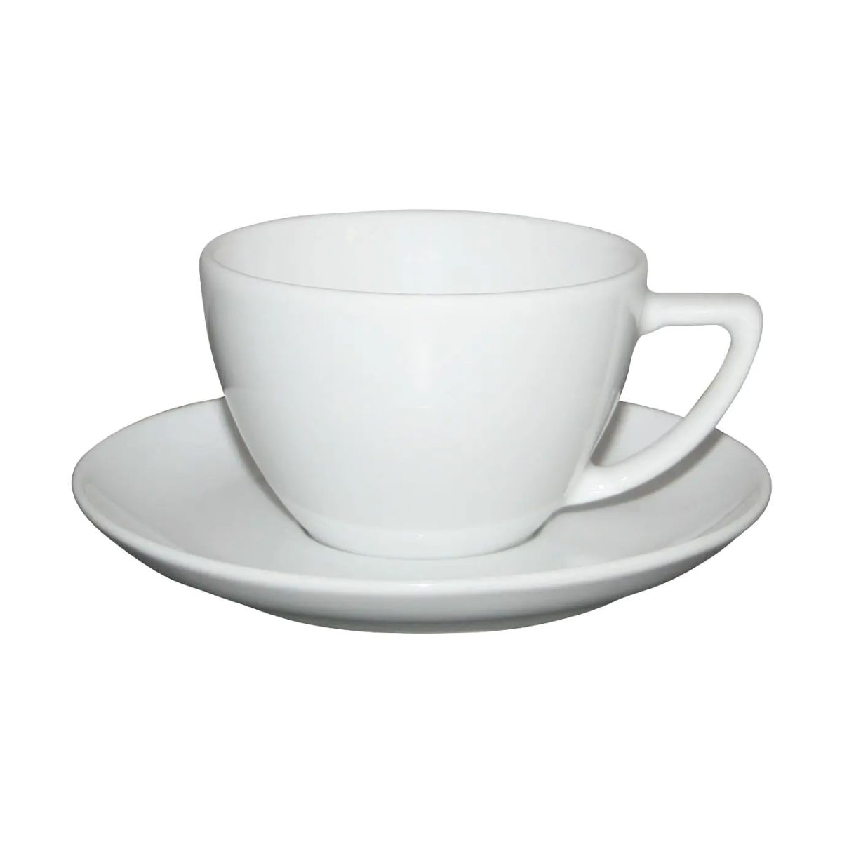 Classic Cappuccino SET in white porcelain with 20-cl capacity, displayed in frontal view.