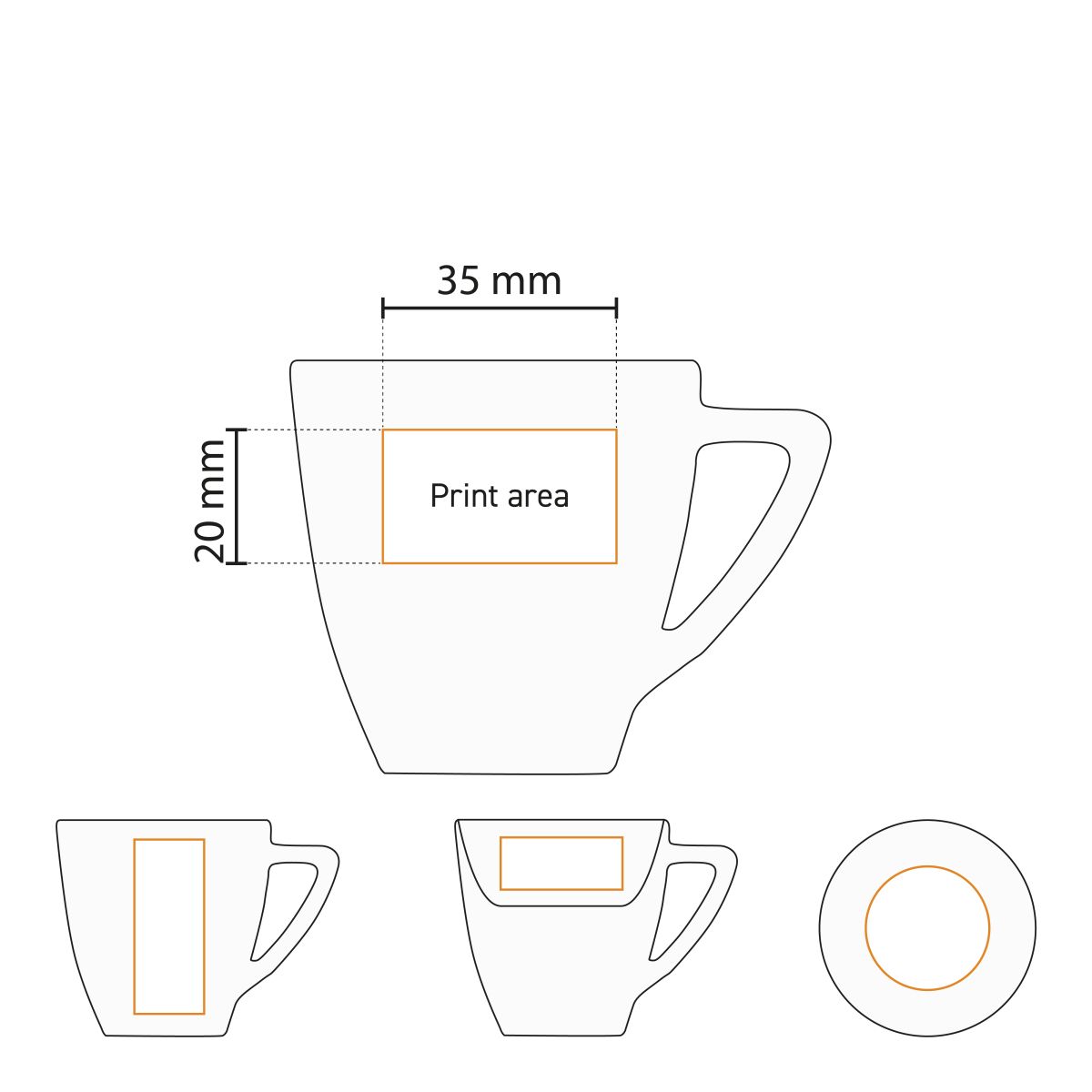 Series Classic Espresso cups 7 cl. in white porcelain, presented in uniform set.