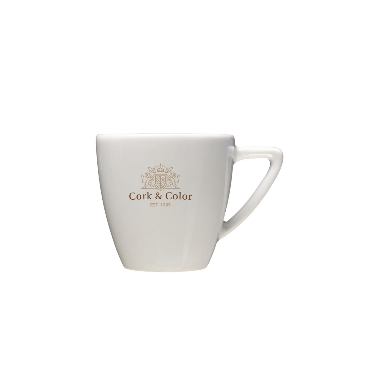Porcelain Classic Espresso cup 7 cl. with multicoloured CoffeeCo logo visible on the front.