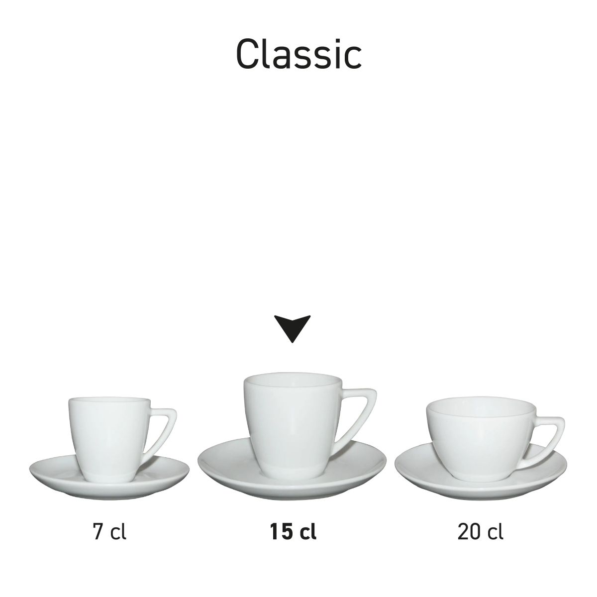 Classic Coffee SET white in multiple sizes presented as Classic series in overview.