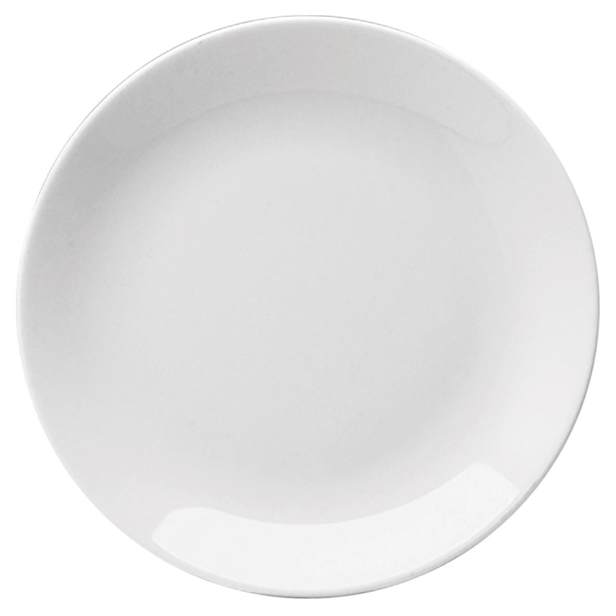 Front of large coupe plate Hotel 31 cm porcelain, white and flat in shape.
