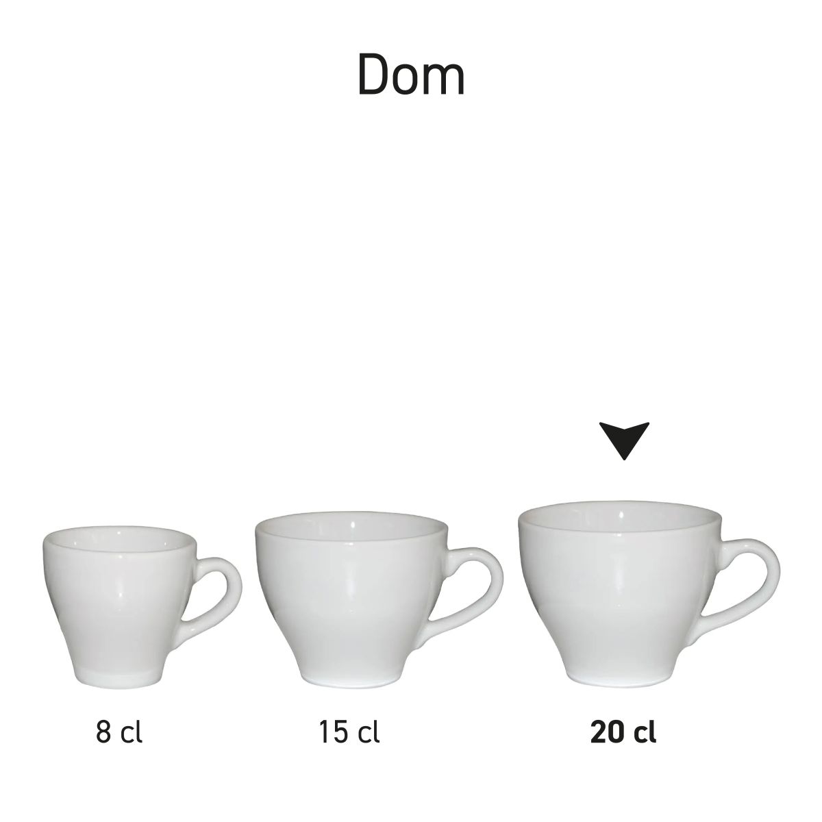 Overview of several Dom Cappuccino cups presented as Dom series.