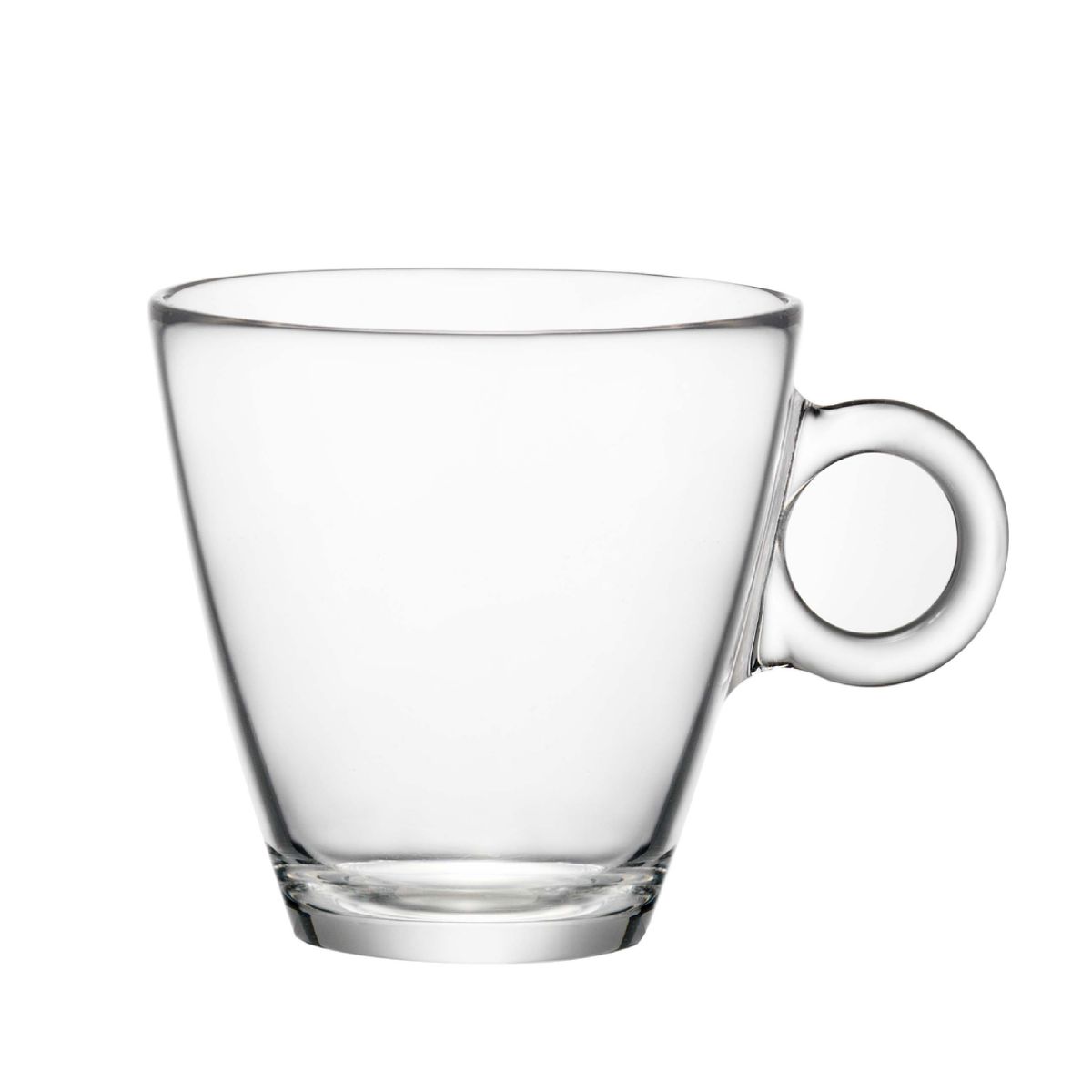 Easy Bar tea cup 32 cl. of clear glass in front view with straight wall and smooth rim finish. Easy Bar tea cup 32 cl. of clear glass in front view with straight wall and smooth rim finish.