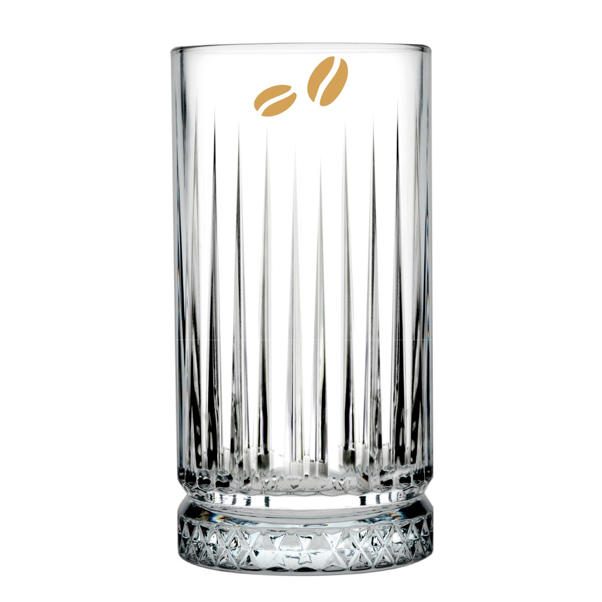 One-colour CoffeeCo logo printed on the front of the Elysia Longdrink glass 44.5 cl.