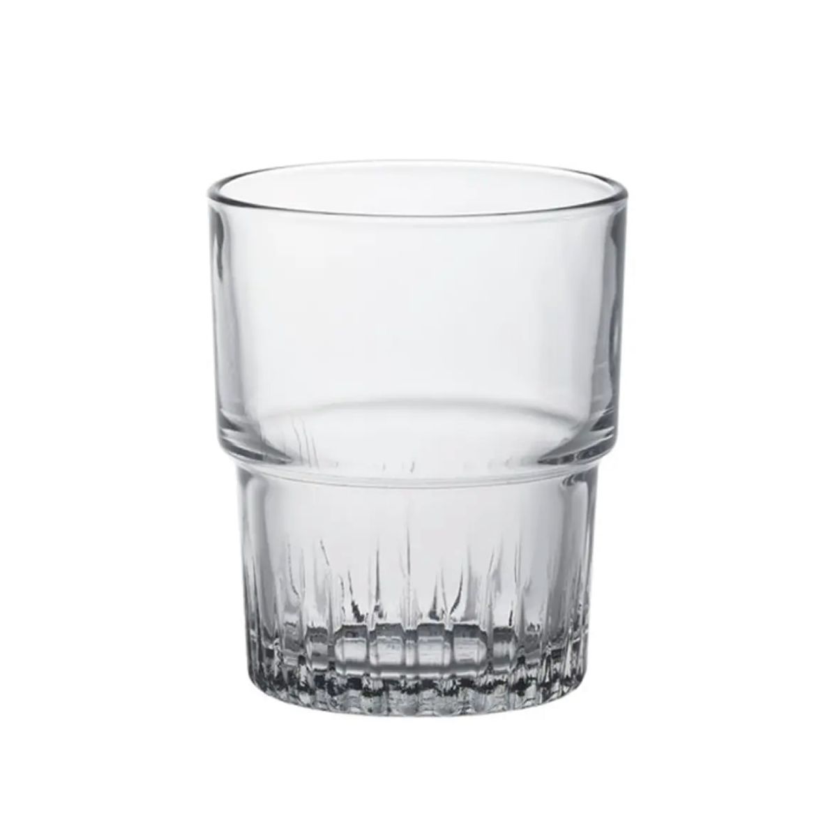 Stackable drinking glass Empilable 16 cl in glass, fronted with cylindrical shape. Stackable drinking glass Empilable 16 cl in glass, fronted with cylindrical shape.