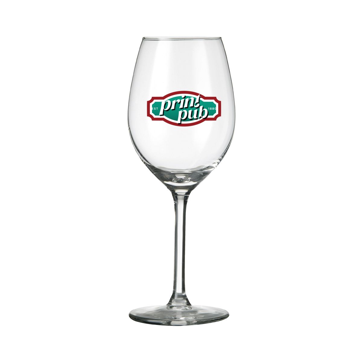 Front of the Esprit 32 cl. wine glass  printed with full-colour PrintPub logo.