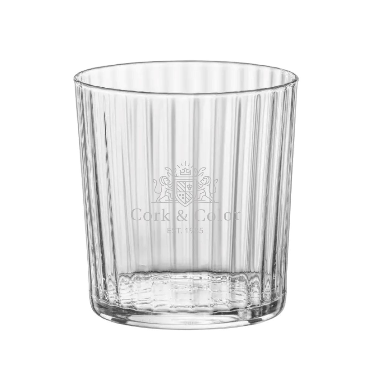 Exclusiva Tumbler glass 35.5 cl with engraved CorkColor logo on the front.
