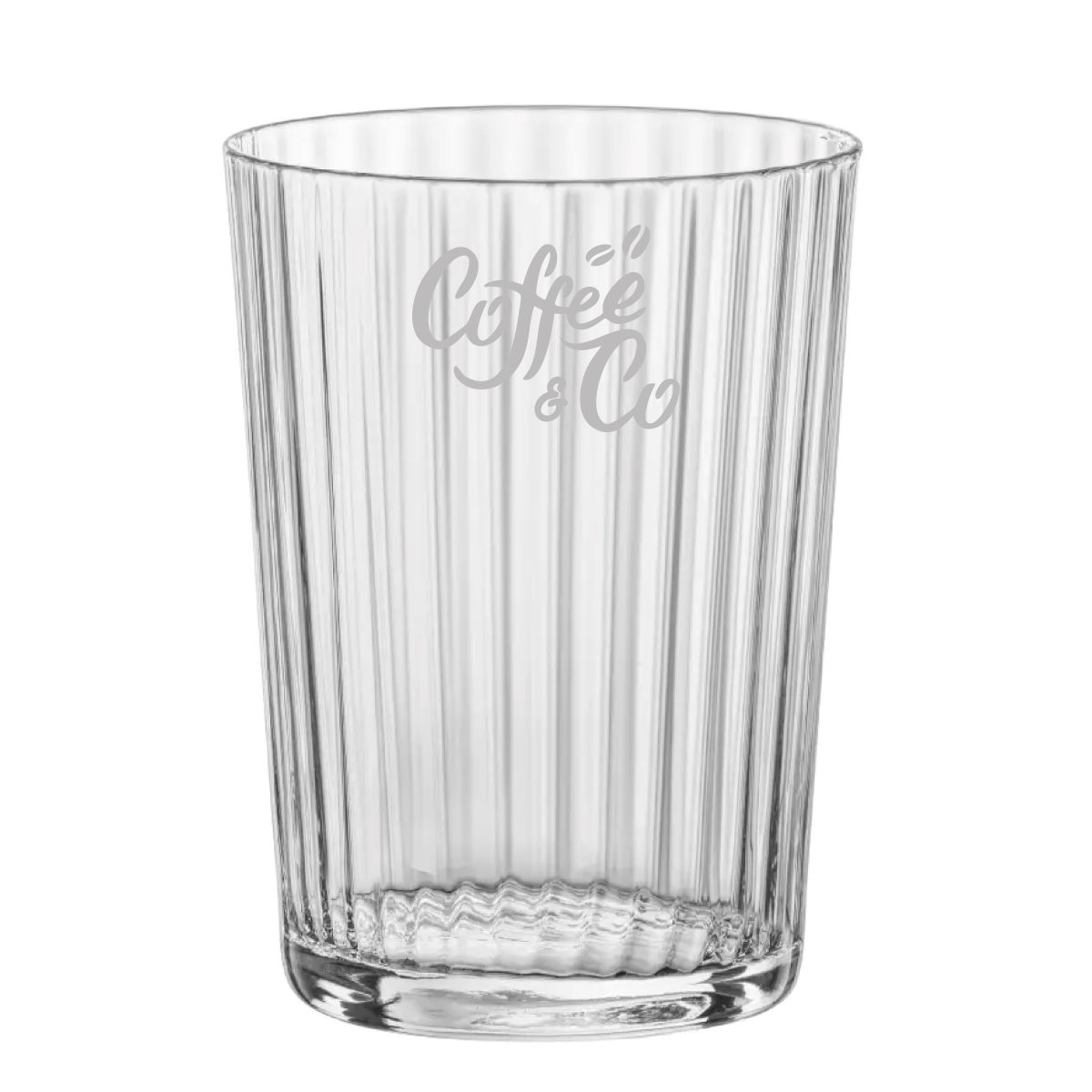 Exclusiva Tumbler glass 50 cl. with engraved CoffeeCo logo on the front.