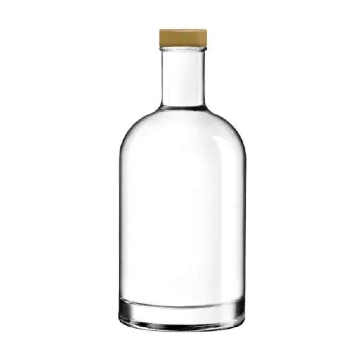 Fles Oslo 0,7 liter in vooraanzicht met gouden dop of bedrukking zichtbaar. Fles Oslo 0,7 liter in vooraanzicht met gouden dop of bedrukking zichtbaar.