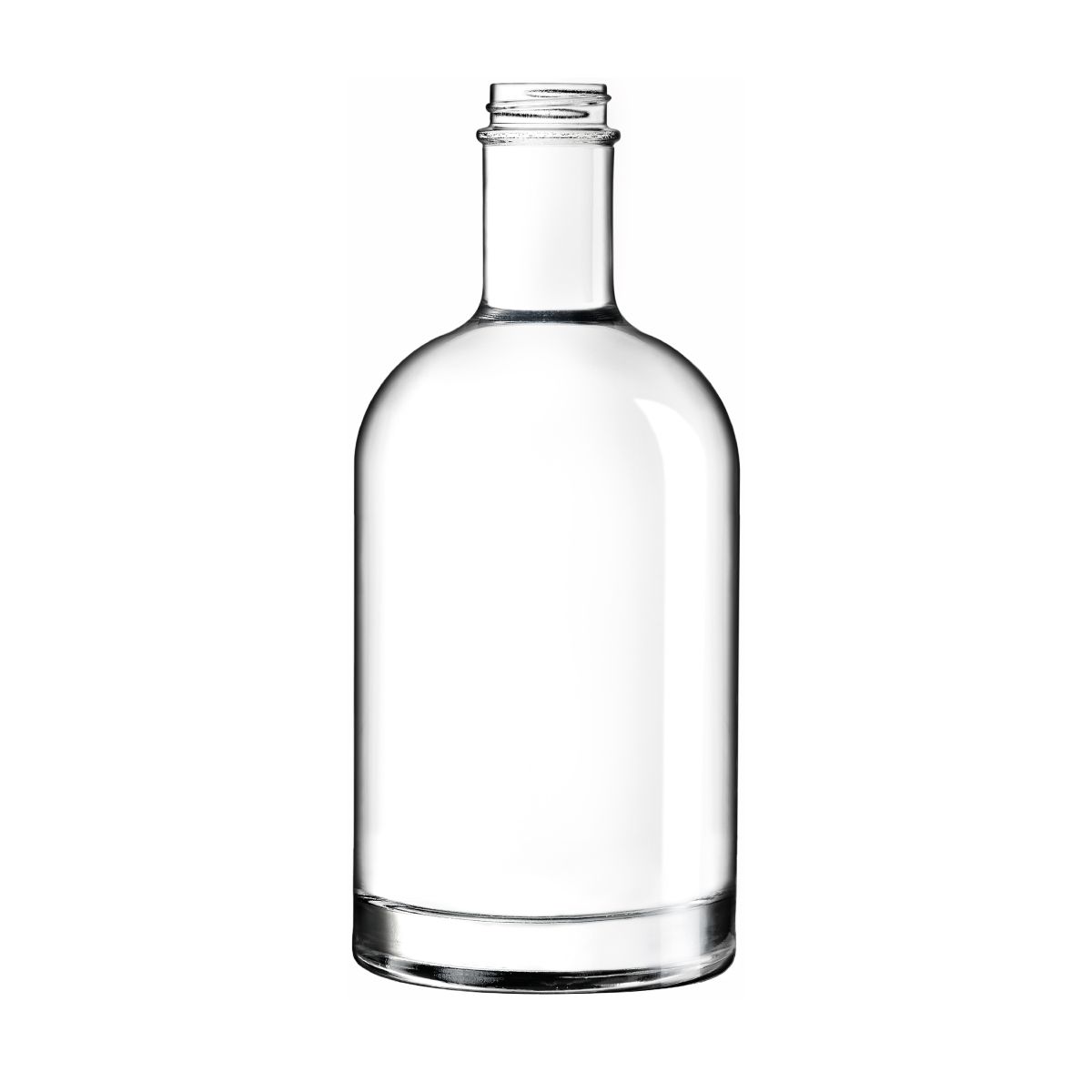 Fles Oslo 0,7 liter in vooraanzicht zonder dop of bedrukking zichtbaar. Fles Oslo 0,7 liter in vooraanzicht zonder dop of bedrukking zichtbaar.