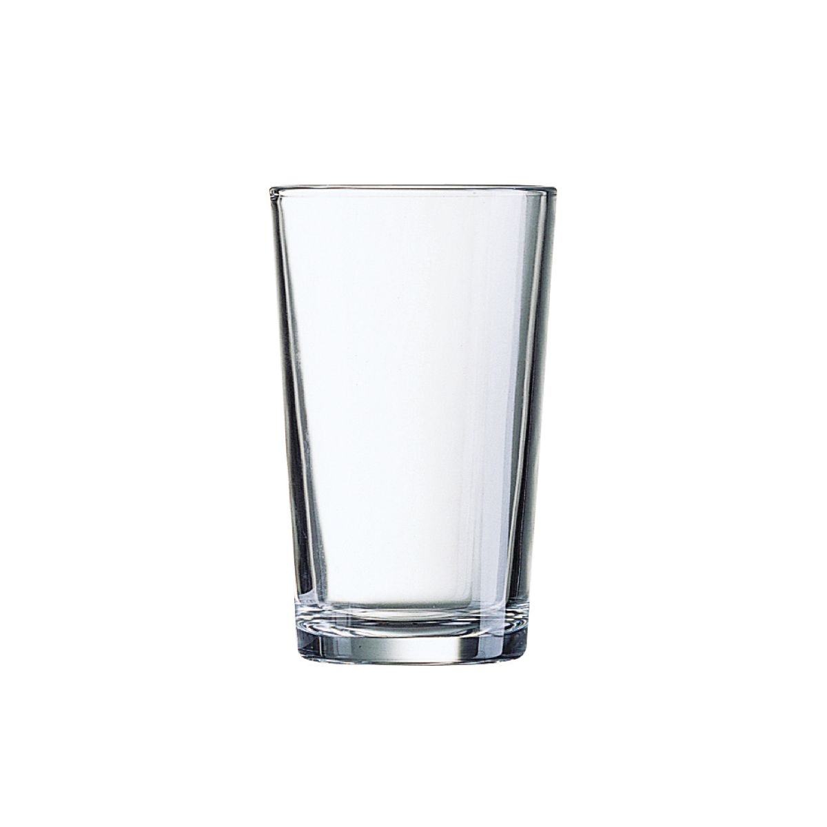 Compact drinking glass Conique 8 cl with straight sides, shown in front view. Compact drinking glass Conique 8 cl with straight sides, shown in front view.