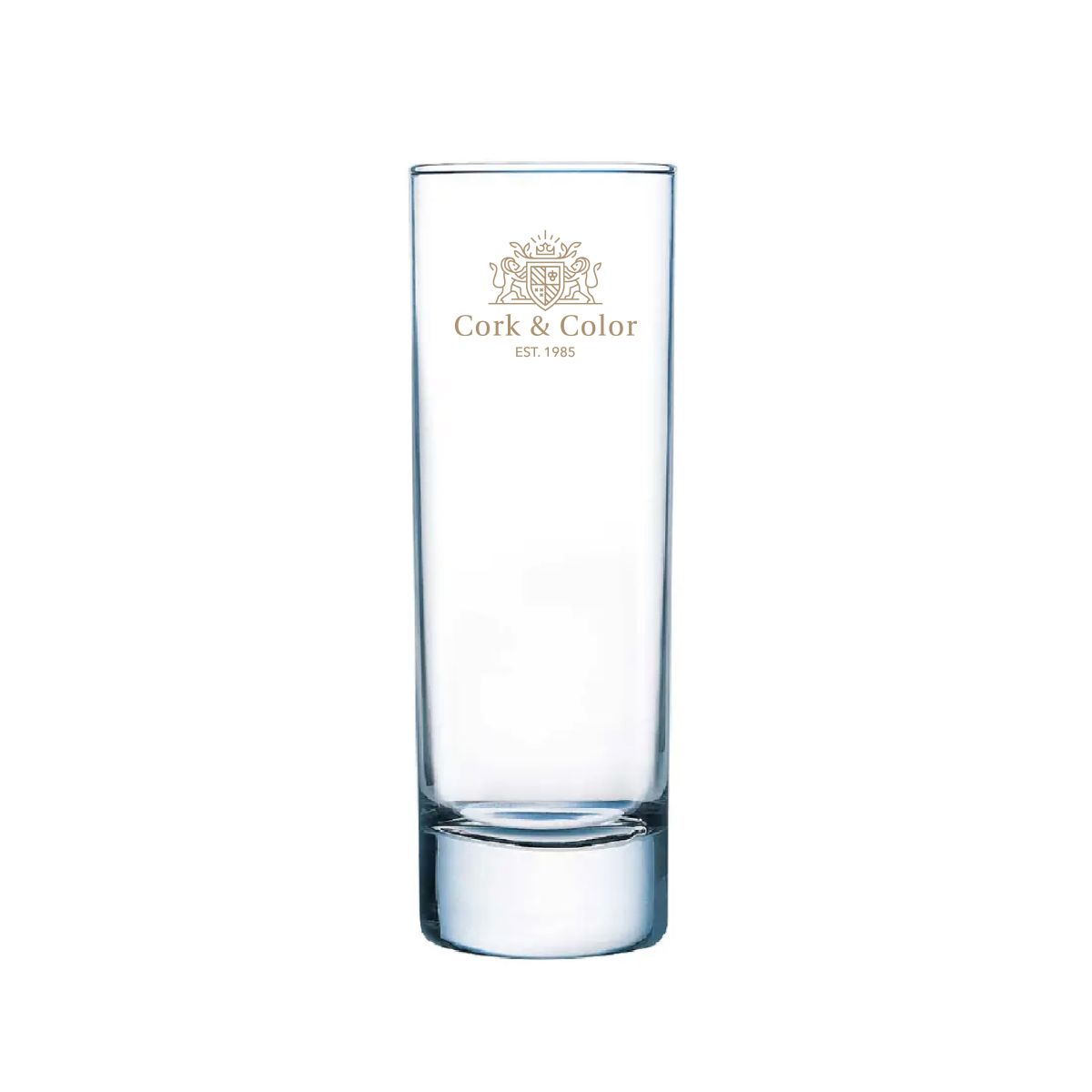 Islande glass 22 cl. with CorkColor logo in one colour visible on the front.