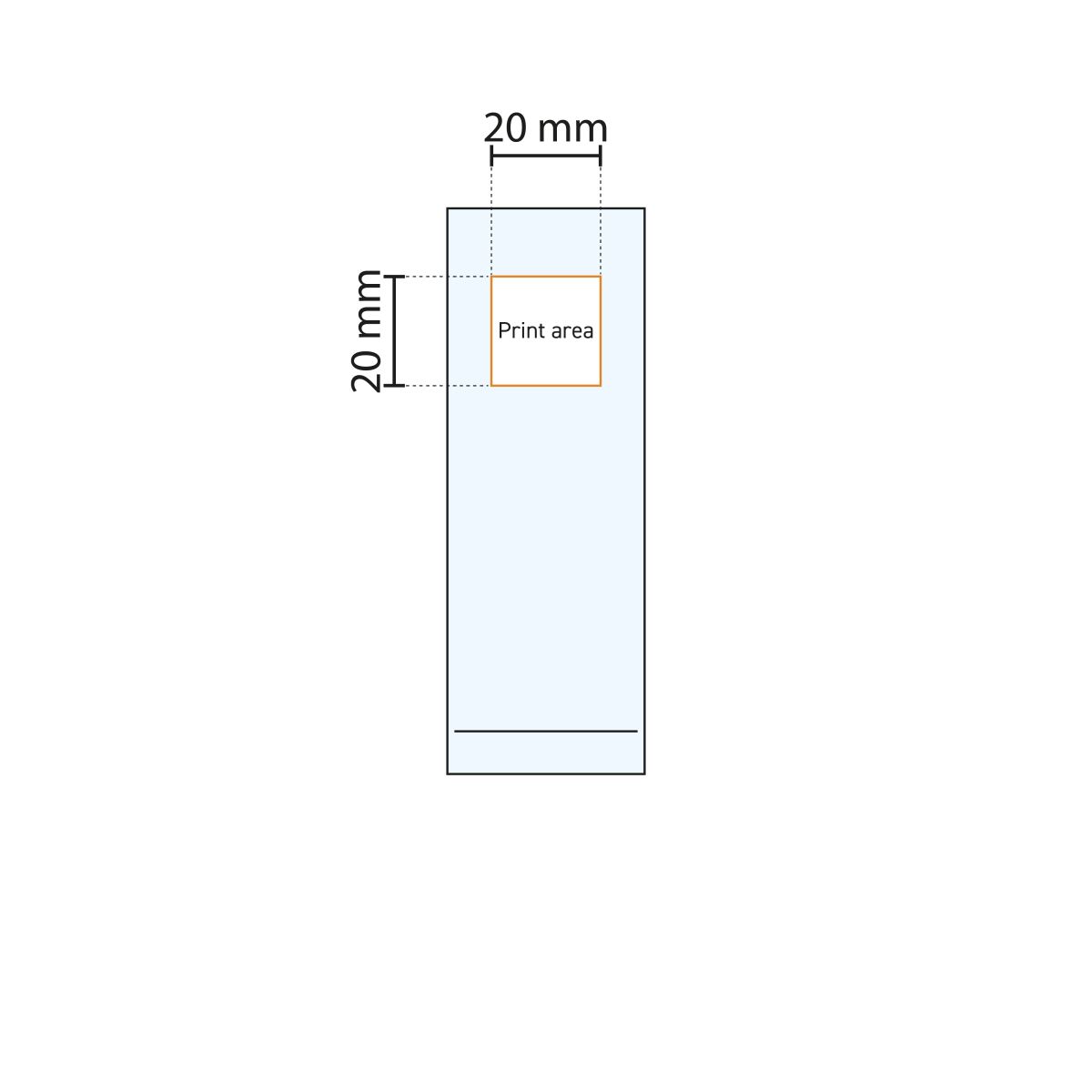 Technical working drawing indicating the pressure area on Islande Longdrink glass 17 cl .