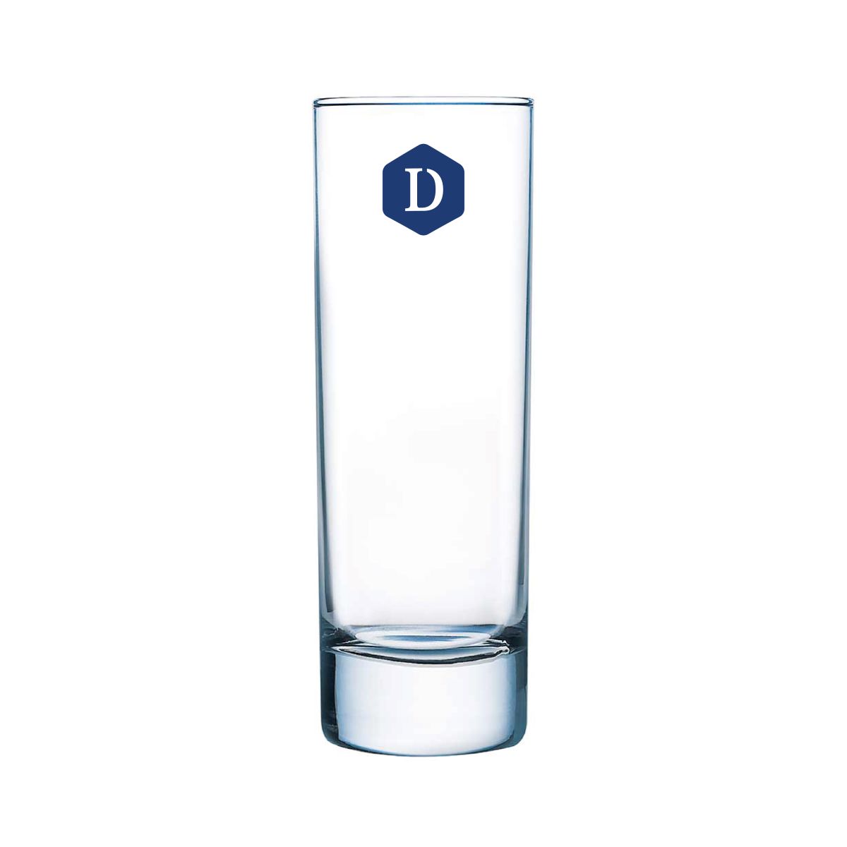 Islande glass 31 cl with printed DailyDrinks logo in one colour on the glass wall.
