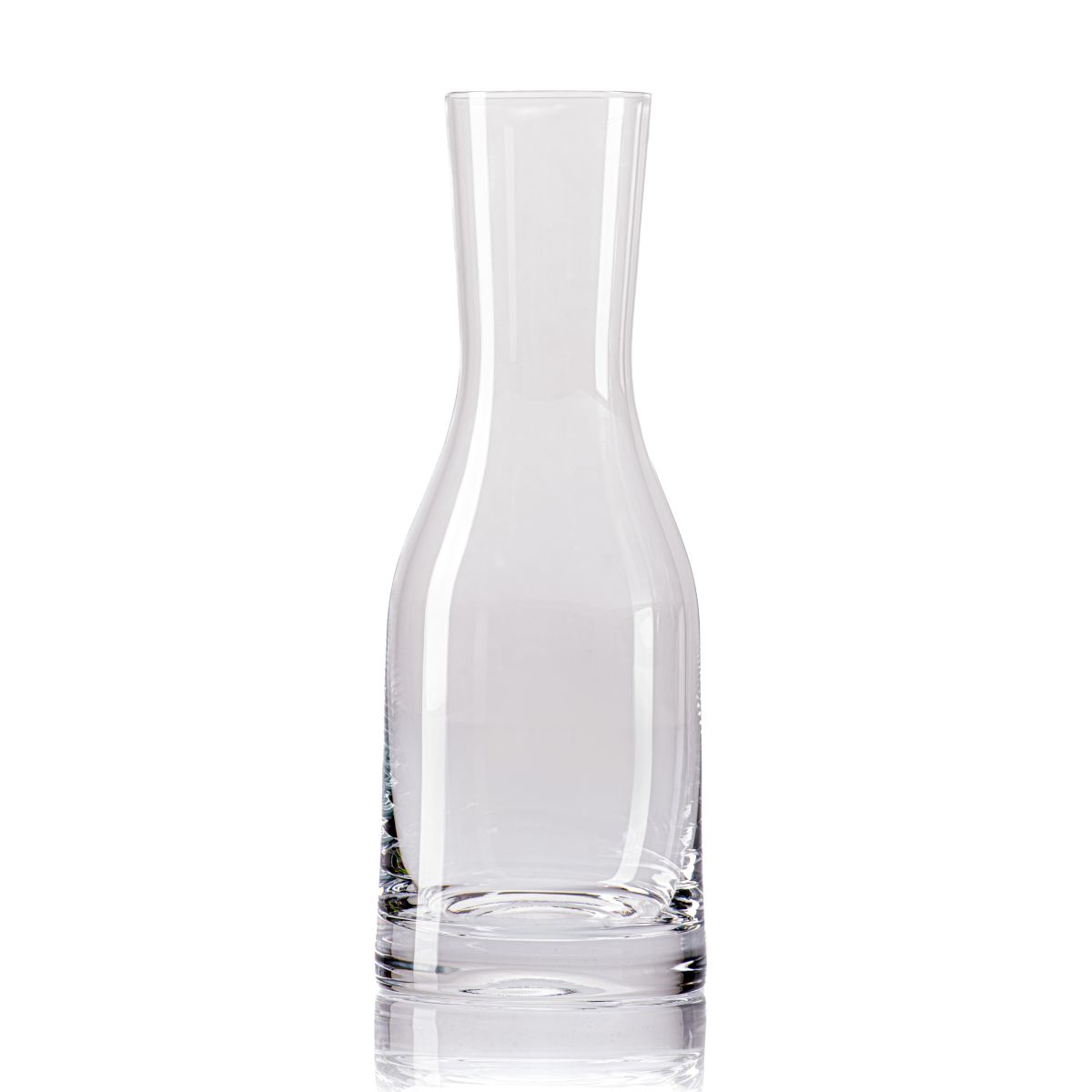 Straight front view of Le Marc 75 cl decanter with elegant, round shape and tapered neck. Straight front view of Le Marc 75 cl decanter with elegant, round shape and tapered neck.