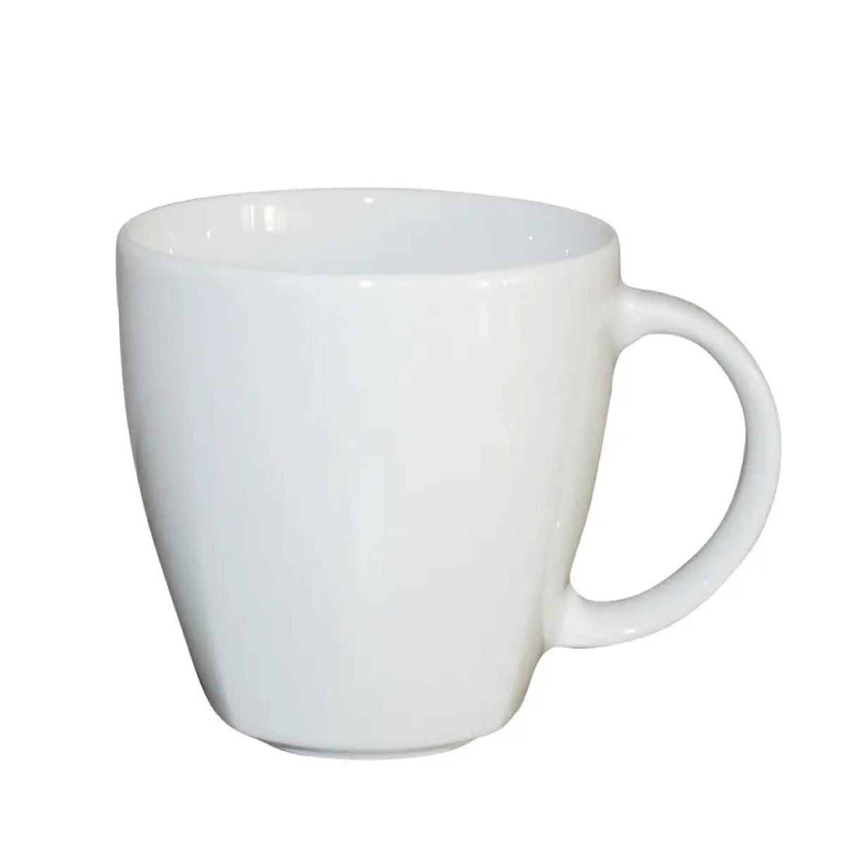 Front view of white porcelain mug Kirsten with 30 cl capacity and classic handle.