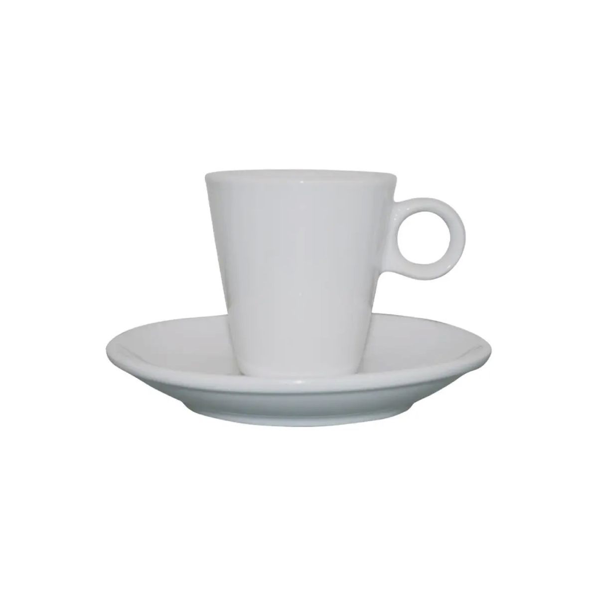 Front of the Lukas espresso white 7.5 cl from SET, finished in smooth porcelain. Front of the Lukas espresso white 7.5 cl from SET, finished in smooth porcelain.