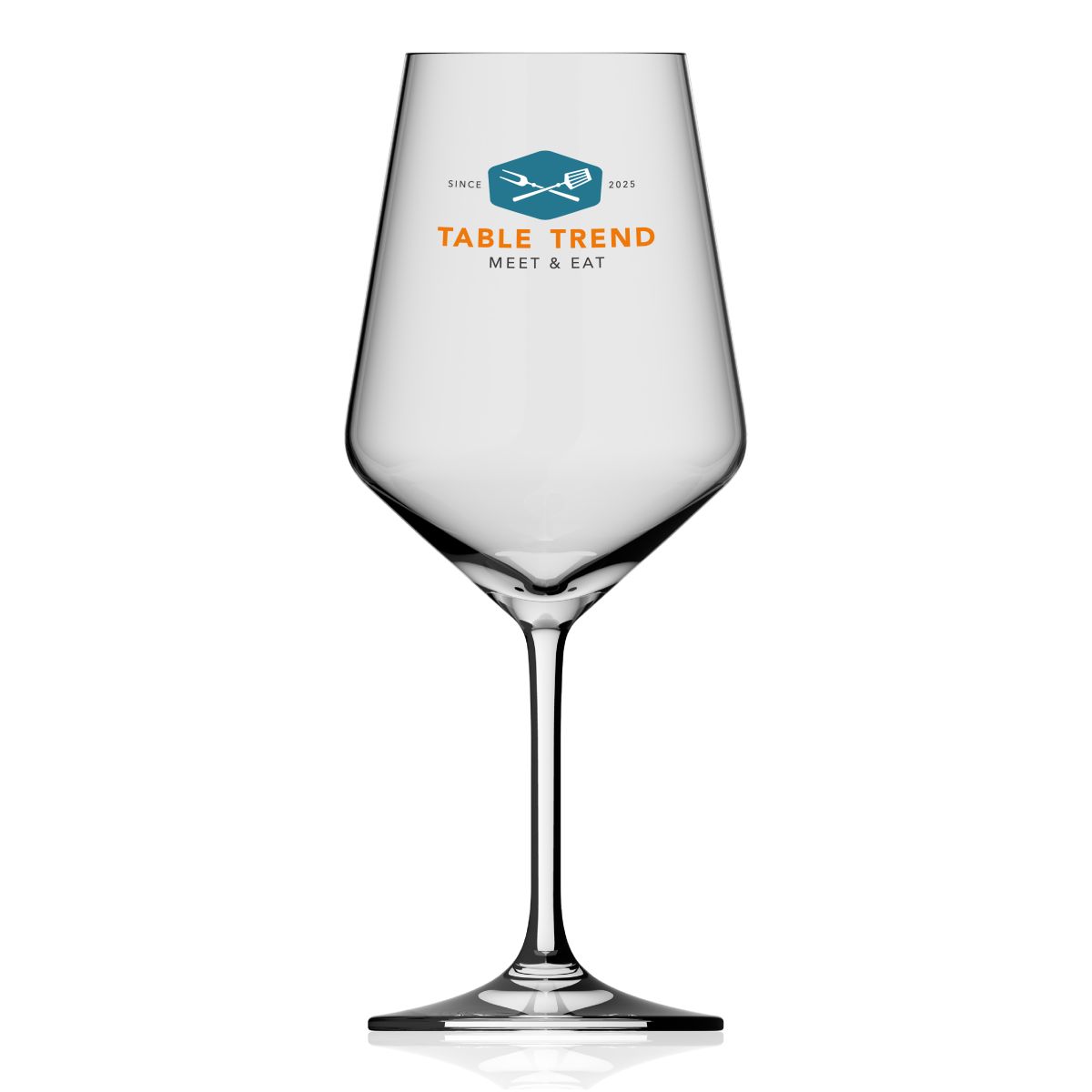 Melody wijnglas van 53 cl. met TableTrend-logo in meerdere kleuren op de voorzijde bedrukt.