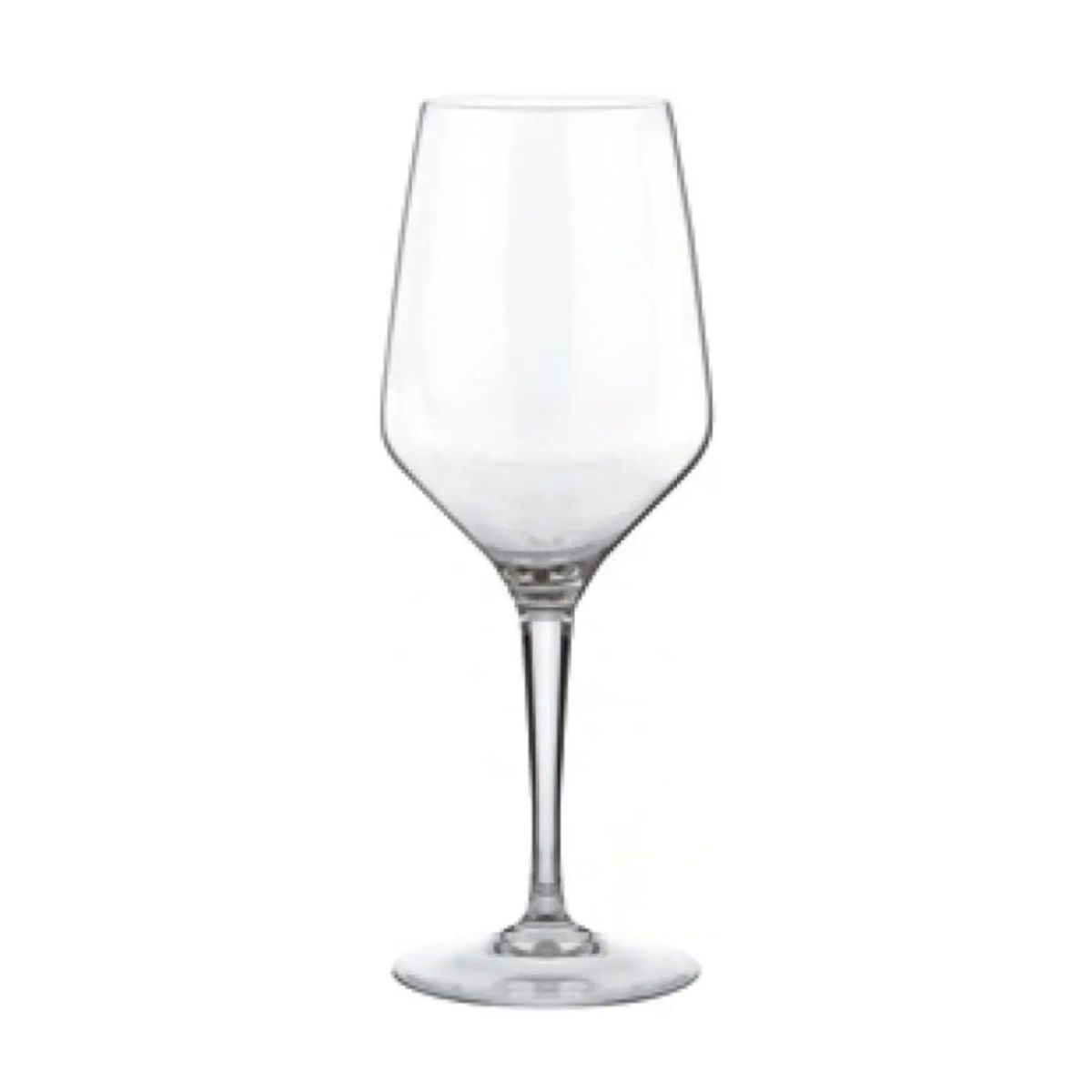Vooraanzicht van een transparant Mencia wijnglas van 44 cl., geschikt voor rode wijn.