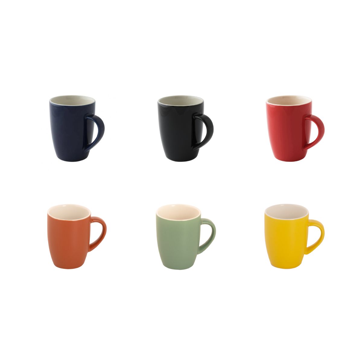 Overview of Robusta mug 18 cl porcelain in different colour variants.