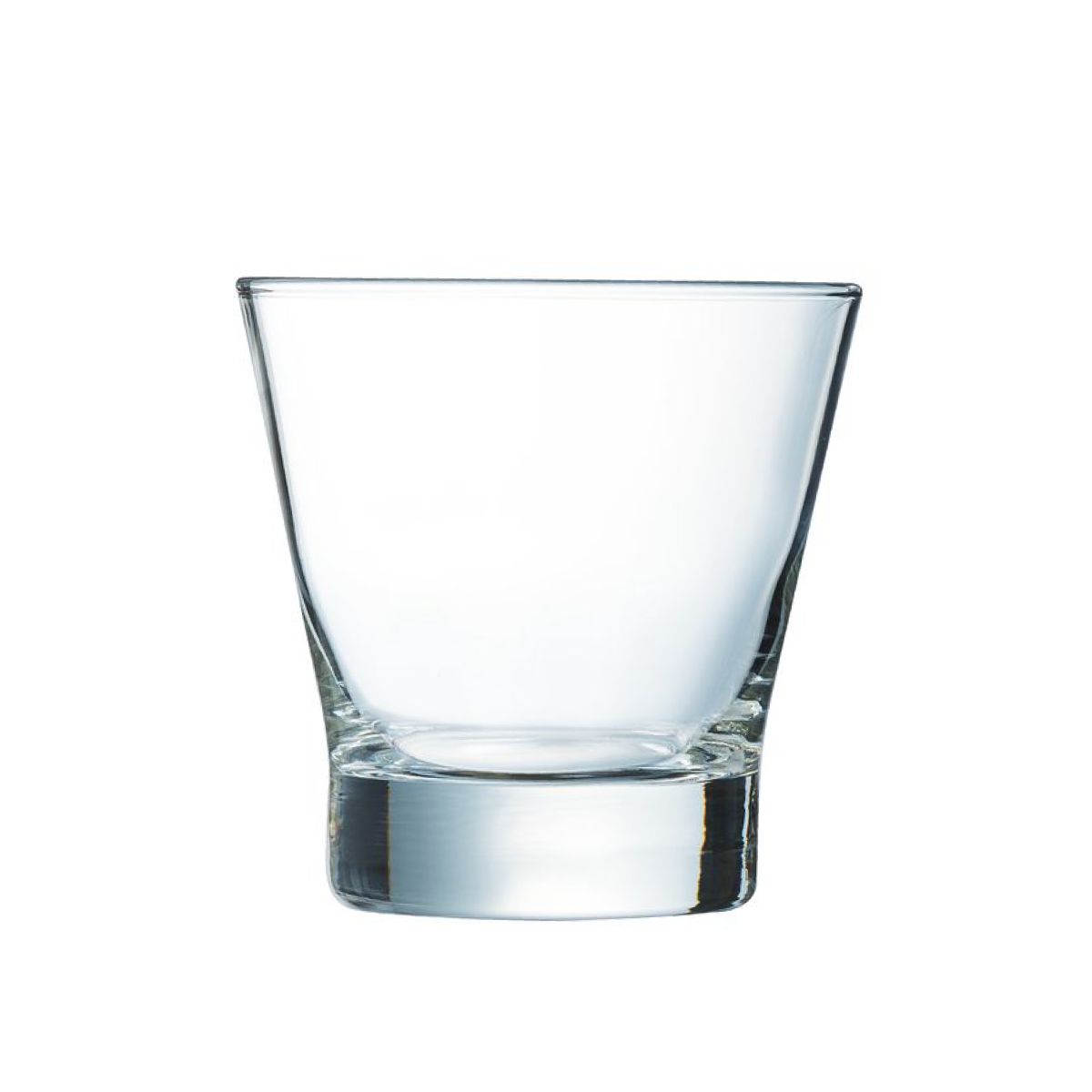 Vooraanzicht van een transparant Shetland 32 cl. glas, geschikt voor water of frisdrank.