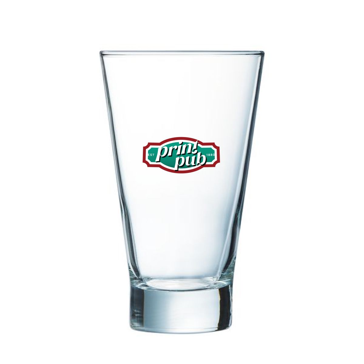 Front of the Shetland 35 cl. glass printed with full-colour PrintPub logo.