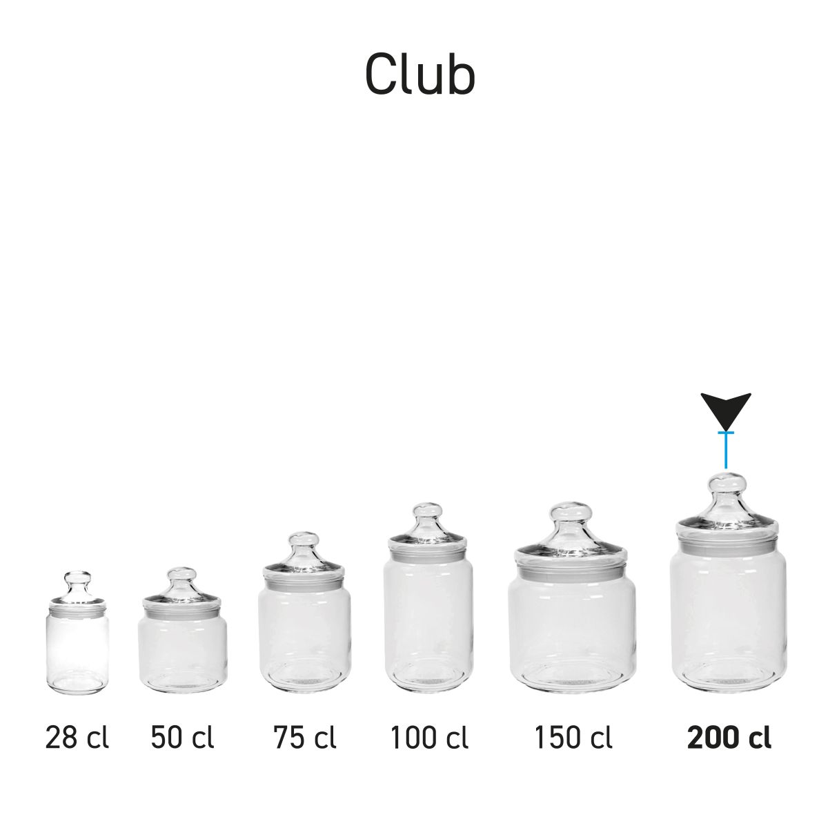 Snoeppot Big Club 2,0 liter bedrukken Snoeppot Big Club 2,0 liter bedrukken