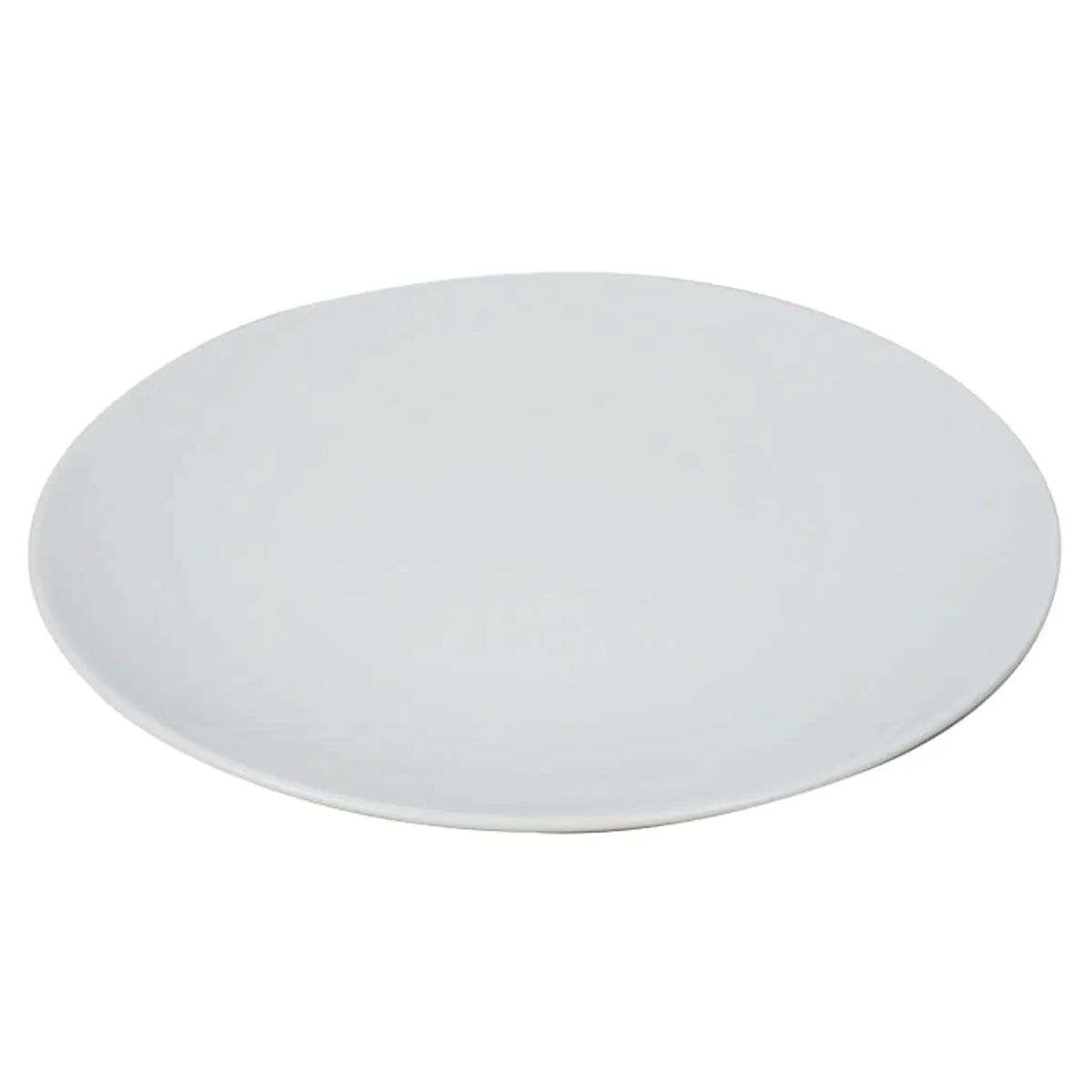 Front view of the Steak plate White Delight Oval 30 cm. with smooth edge.