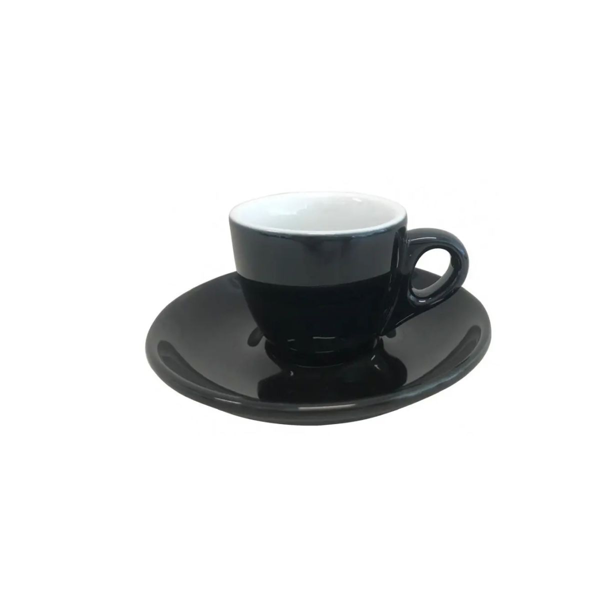 Style Espresso 7 cl SET in black and white porcelain, presented in sleek front view.