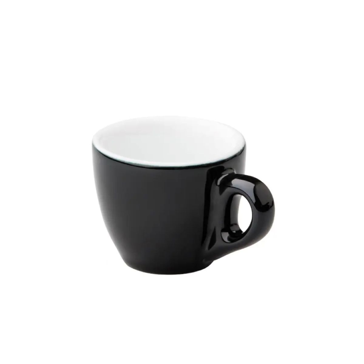 Style Espresso kop 7 cl. van zwart-wit porselein, compact model in vooraanzicht getoond.
