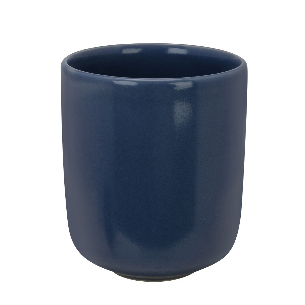 Front view of Venus cup 35 cl. without ear in blue porcelain with straight cylindrical shape.