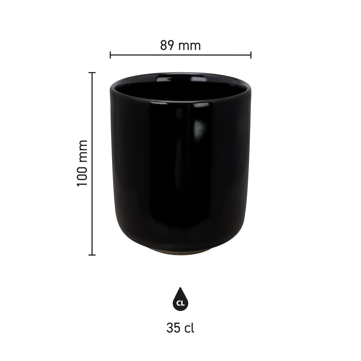 Printing area for logo placement shown in detail on working drawing of porcelain mug.