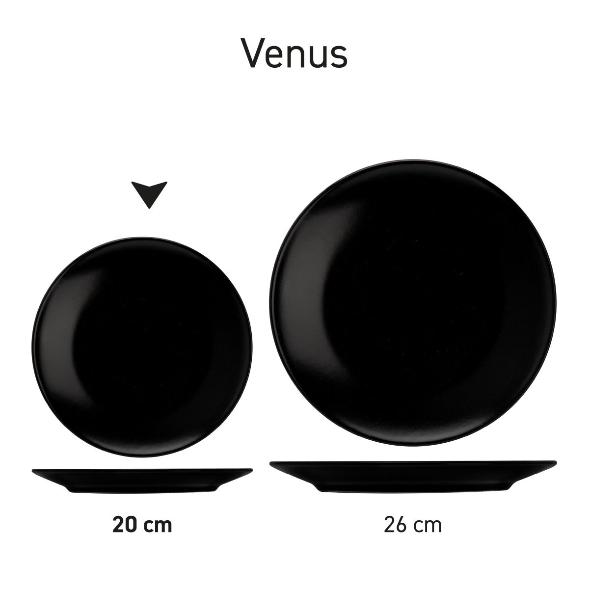 Different versions of the Venus plate 20 cm porcelain shown as series image.