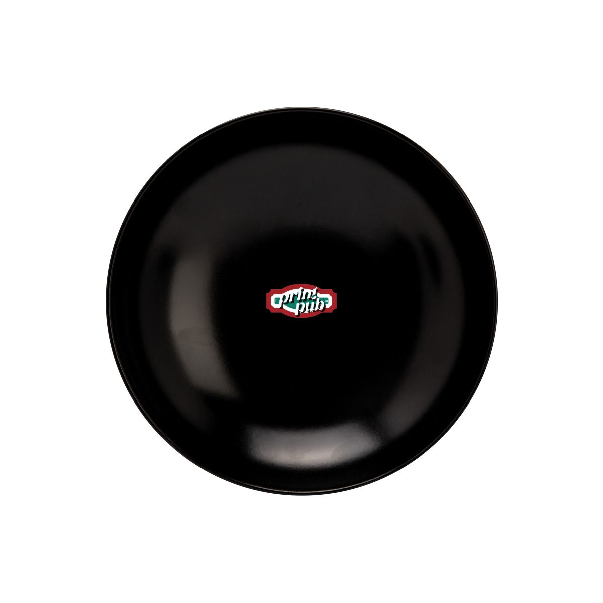 Front of the earthenware Venus plate 21 cm with multi-coloured PrintPub logo on the plate surface.